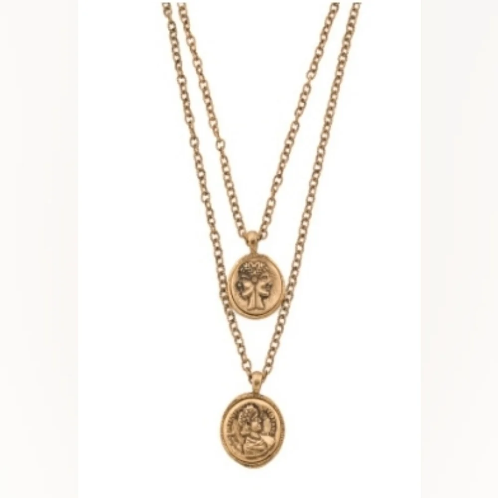 Your Choice or 1: NWT Double Coin or Single Coin Patricia Nash Necklace - Picture 2 of 7
